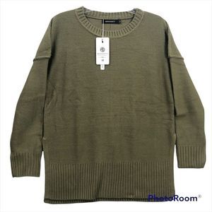 Merokeety Women's Army Green Pullover Crew Neck Sweater Size Medium NEW